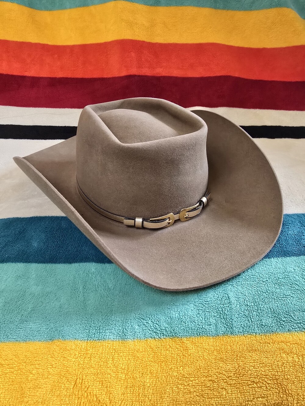 Vtg Resistol Belgian Brown Self Conforming Deputy Western Cowboy Hat Size 6 7/8